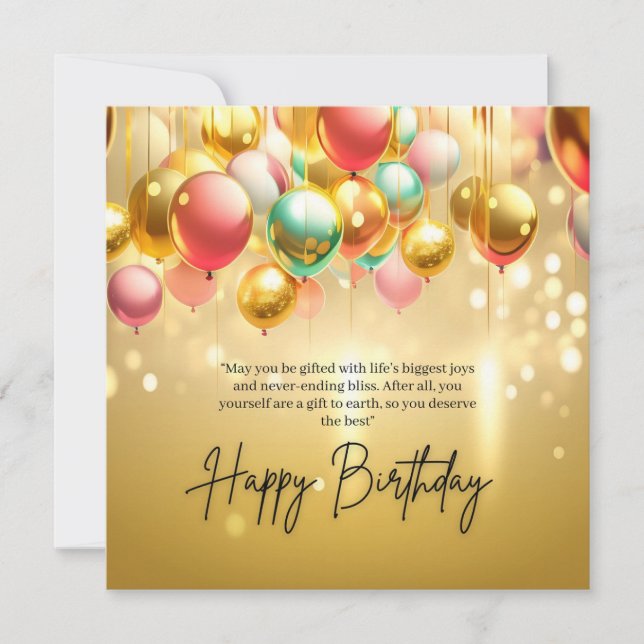 Deseos de cumpleaños dorado (Anverso)
