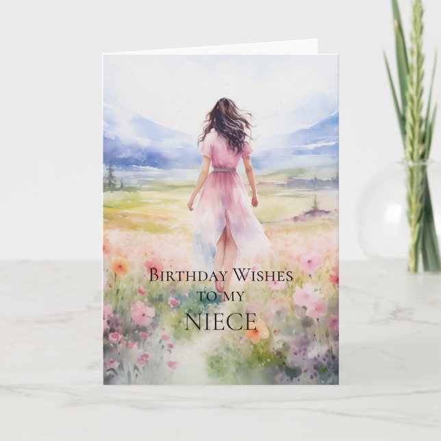 Deseos De Cumpleaños Para Mi Tarjeta De sobrina (Anverso)