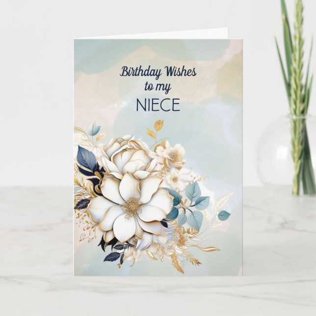 Deseos De Cumpleaños Para Mi Tarjeta De sobrina (Anverso)