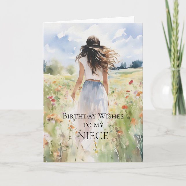 Deseos De Cumpleaños Para Mi Tarjeta De sobrina (Anverso)