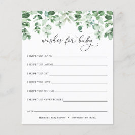 Deseos de Eucalipto y Verdor para Tarjeta de Bebe