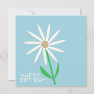 Deseos de feliz cumpleaños azul-verde con margarit