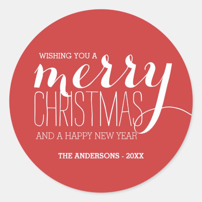 Deseos de feriado de merry | Pegatina de vacacione (Anverso)