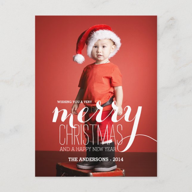 Deseos de feriado de merry | Postal fotográfica de (Anverso)