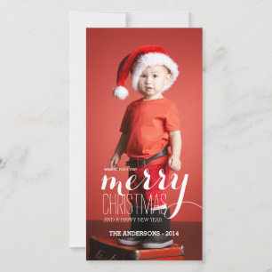 Deseos de feriado de merry   Tarjeta fotográfica d