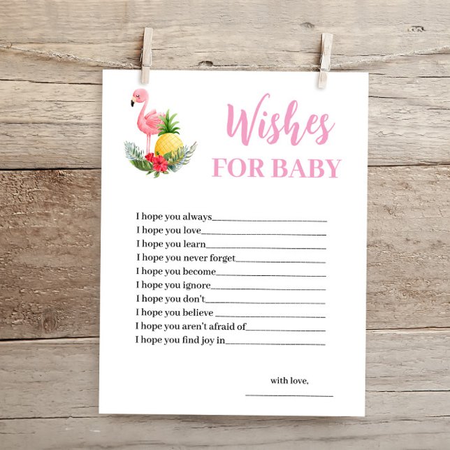 Deseos de flamenco tropical para la tarjeta Baby S (Subido por el creador)