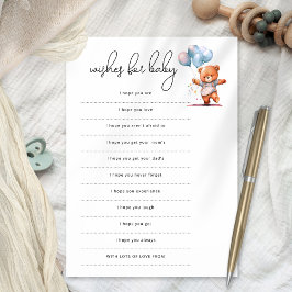 Deseos de globos de oso para la tarjeta de juego B