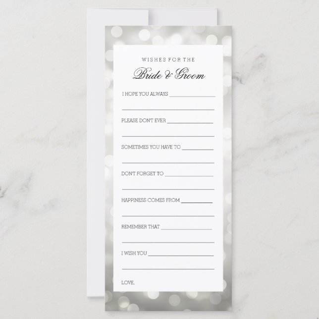 Deseos de la ducha de boda Luces Purpurinas platea (Anverso)