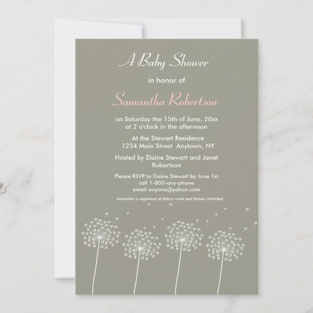 Deseos de la invitación a Baby Shower (Anverso)