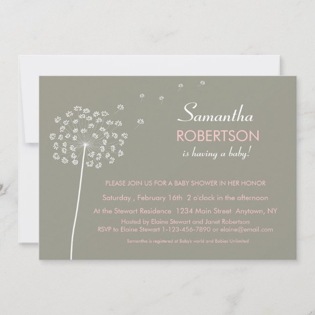 Deseos de la invitación a Baby Shower (Anverso)