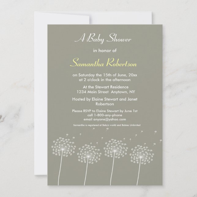 Deseos de la invitación a Baby Shower (Anverso)