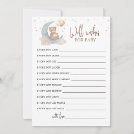 Deseos de la luna por la tarjeta del bebé