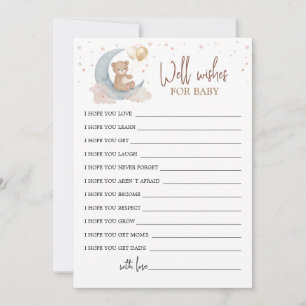 Deseos de la luna por la tarjeta del bebé
