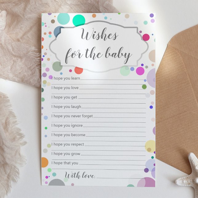 Deseos de la tarjeta de bebé multicolor (Subido por el creador)