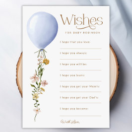Deseos de la tarjeta de juego Baby Shower Baby Blu