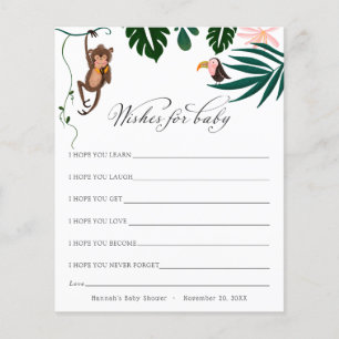 Deseos de la tarjeta postal Baby Shower Baby Jungl