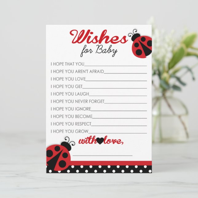 Deseos De Ladybug Para Tarjetas De Consejos Para B (Anverso de pie)