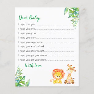Deseos de las tarjetas de consejo de la jungla Saf