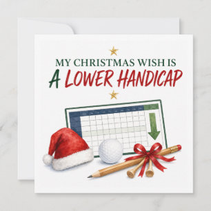 Deseos de Navidad de golf con sombrero de Santa de