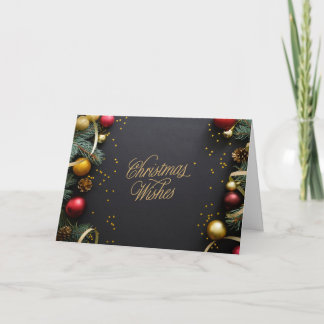 Deseos de Navidad en Rojo y Dorado con Texto Perso