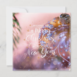 Deseos de Navidad en un fondo de adorno rosa #1