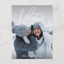 Deseos de Navidad Tarjeta Postal de Foto de Navida