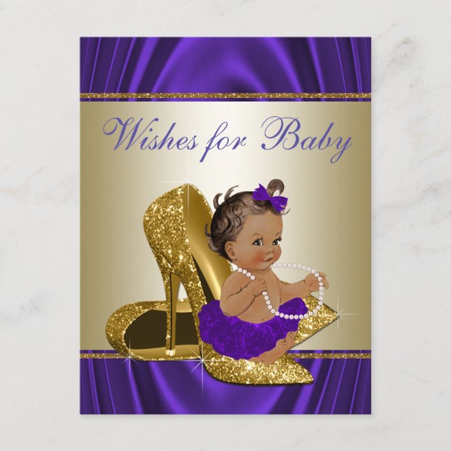 Deseos de niña para juegos de baby shower de bebé  (Anverso)