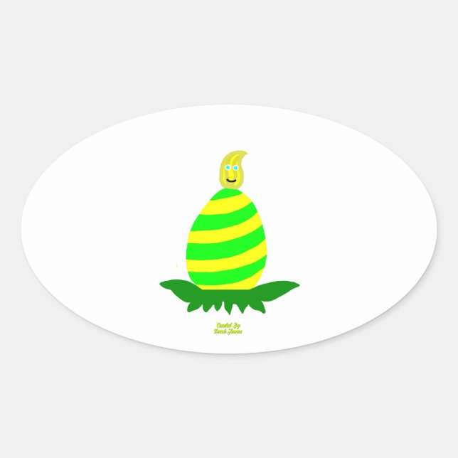 Deseos de Pascua Pegatina Oval (Anverso)