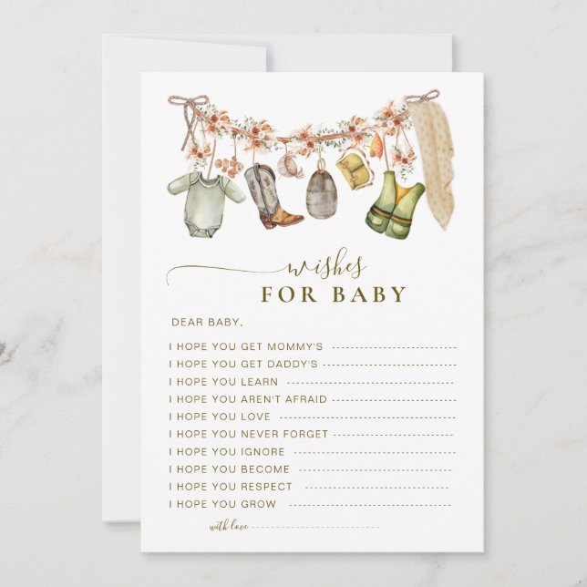 Deseos de pesca para la tarjeta de bebé de Reel (Anverso)