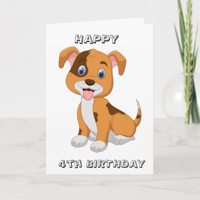 DESEOS DE PUPPY EN *CUATRO CUMPLEAÑOS* TARJETA (Anverso)
