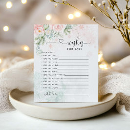 Deseos de tarjeta de bebé. Los deseos de bebe rosa