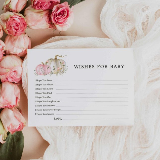 Deseos de tarjeta para bebé en Baby Shower de Niña (Wishes for Baby Fall Girl Baby Shower)