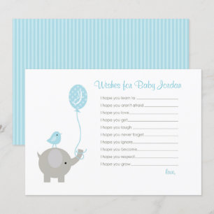Deseos de tarjetas de consejo para bebés (Elephant