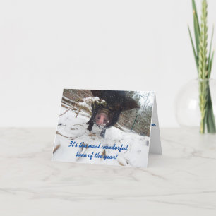 Deseos de vacaciones, tarjeta de Navidades de cerd