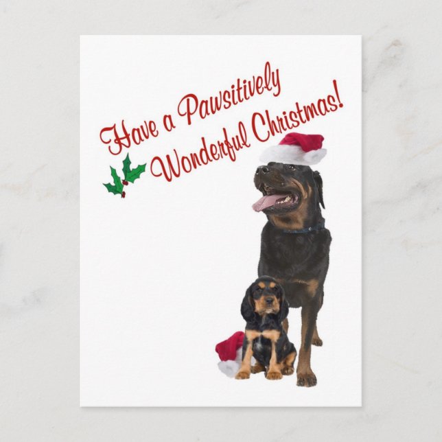 Deseos del navidad de Rottweiler (Anverso)