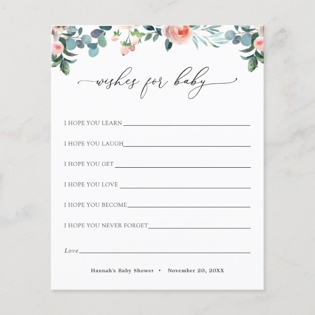 Deseos del té por la tarjeta para el bebé (Anverso)