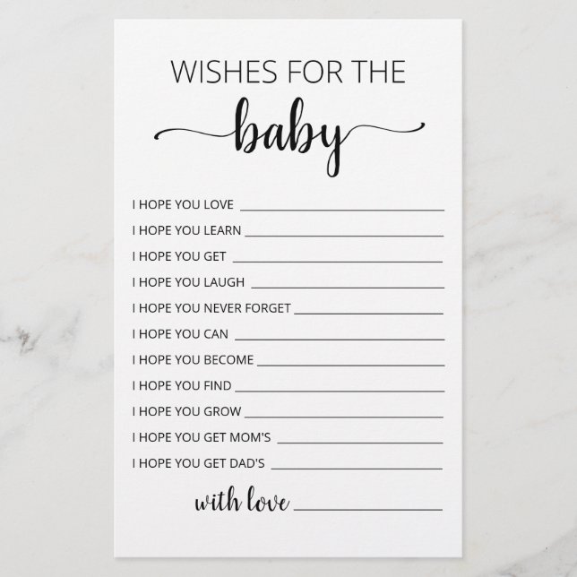 Deseos editables para la tarjeta Fiesta Baby Showe (Anverso)