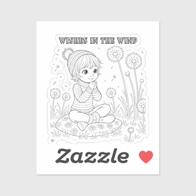 Deseos en el Pegatina de la materia del viento a c (Hoja)