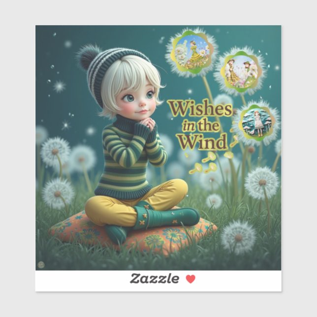 Deseos en el Pegatina del viento (Hoja)