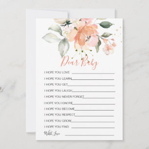 Deseos florales para la invitación al juego Baby S