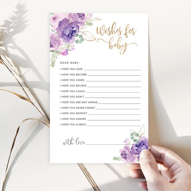 Deseos florales púrpura de lilac con tarjeta de be (Subido por el creador)
