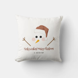 ¡Deseos fríos! Feliz Cojín decorativo navideño