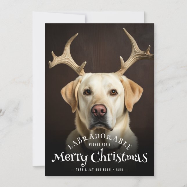 Deseos labradorables de Navidad Texto Perro  (Anverso)