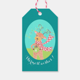 Deseos más cálidos - Etiquetas de regalo de renos 