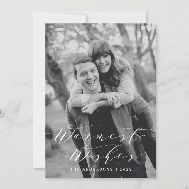 Deseos más Cálidos | Tarjeta de Fotos Navideñas (Anverso)