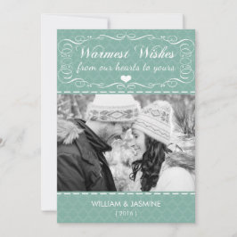 Deseos más cálidos Tarjeta plana de Navidades Verd