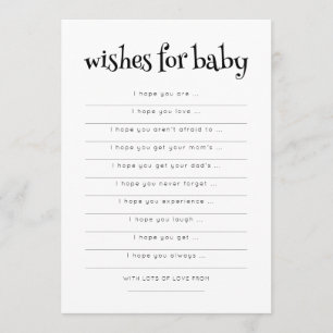 Deseos minimalistas de tipografía para tarjeta Bab