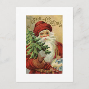 Deseos Navideños Alegres Tarjeta Postal Vintage de
