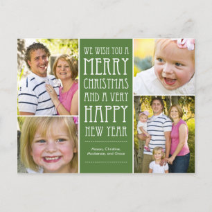 Deseos navideños tarjeta postal navideña