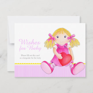 Deseos para bebé - tarjeta postal para bebé chica